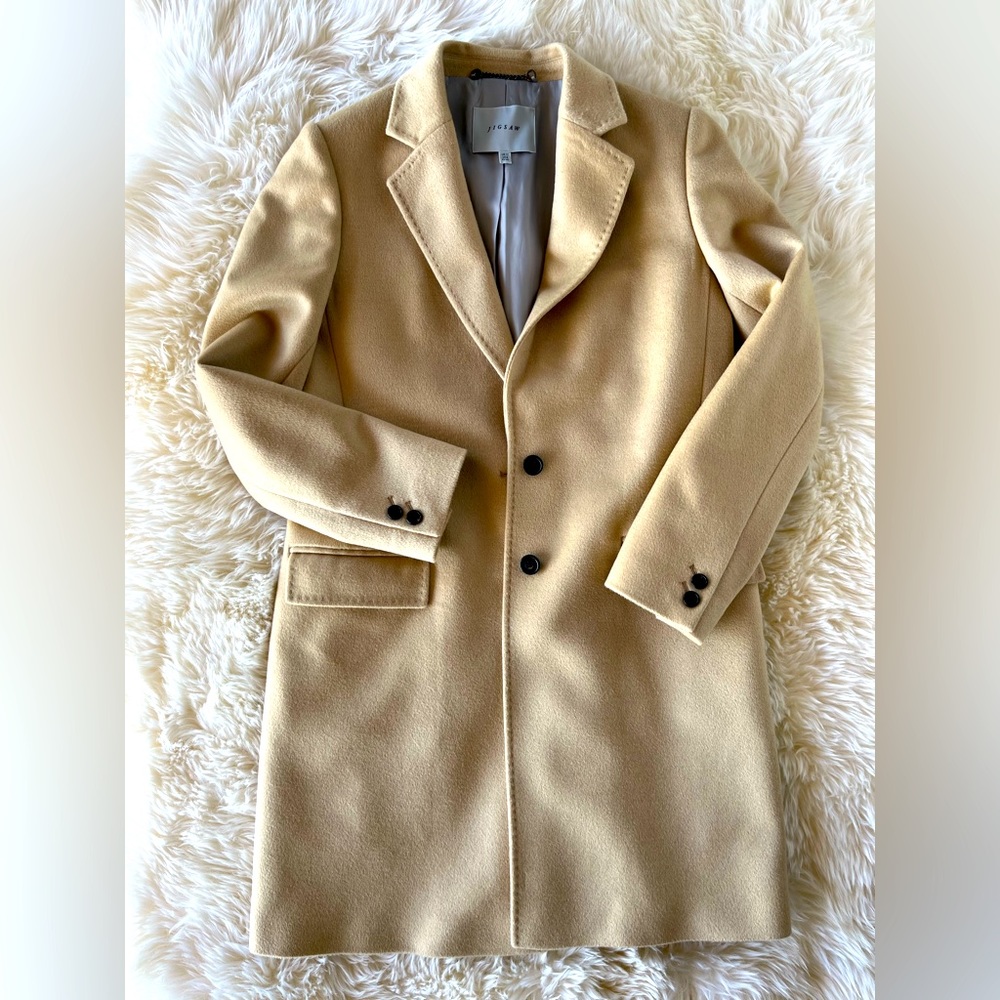 Jigsaw Women’s Size US 8 EU 40 gorgeous Camel Coat perfect condition *worn once